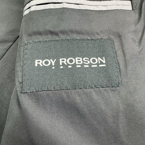 Roy Robson Black Reda Super 110 2 Button 1 Vent Blazer Mens Size 44R - Picture 5 of 10